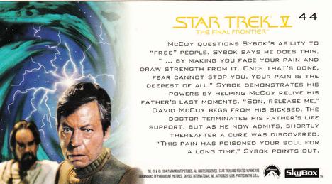 1994 SkyBox Star Trek V The Final Frontier Cinema Collection #44 Dark Secret Back