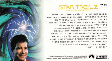 1994 SkyBox Star Trek V The Final Frontier Cinema Collection #70 Truce Back