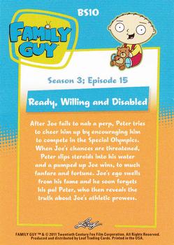2011 Leaf Family Guy Seasons 3, 4 & 5 #BS10 Ready, Willing and Disabled Back