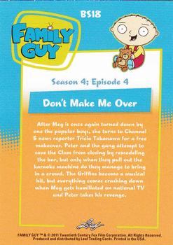 2011 Leaf Family Guy Seasons 3, 4 & 5 #BS18 Don't Make Me Over Back