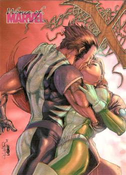 2008 Rittenhouse Women of Marvel - Embrace #E8 Wolverine and Rogue Front