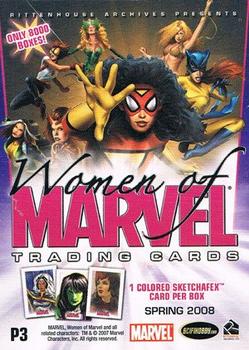 2008 Rittenhouse Women of Marvel - Promos #P3 Ms. Marvel (binder exclusive) Back