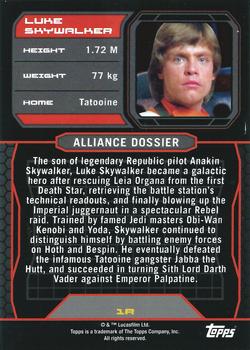 2014 Topps Chrome Star Wars Perspectives #1R Luke Skywalker Back