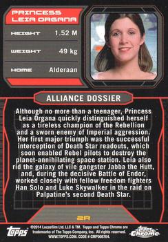 2014 Topps Chrome Star Wars Perspectives #2R Princess Leia Organa Back