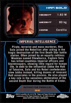 2014 Topps Chrome Star Wars Perspectives - Refractor #3E Han Solo Back