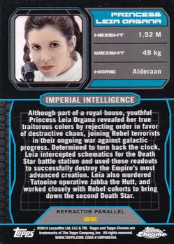 2014 Topps Chrome Star Wars Perspectives - Refractor #2E Princess Leia Organa Back