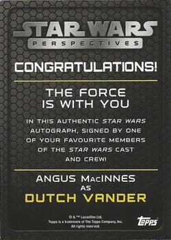 2014 Topps Chrome Star Wars Perspectives - Autographs #NNO Angus MacInnes Back