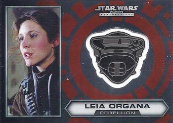 2014 Topps Chrome Star Wars Perspectives - Gold Helmet Medallions #17 Leia Organa Front