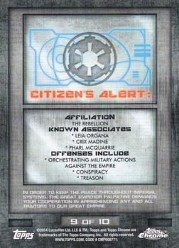 2014 Topps Chrome Star Wars Perspectives - Empire Priority Targets #9 General Rieekan Back