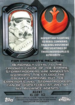 2014 Topps Chrome Star Wars Perspectives - Agents Of The Empire #6 Stormtroopers Back