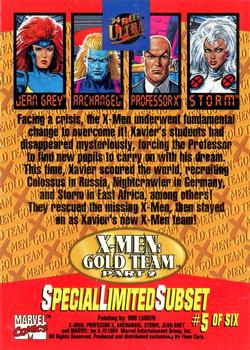 1994 Ultra X-Men - Team Triptych #5 X-Men Gold Team: Jean Grey, Archangel, Storm, Professor X Back