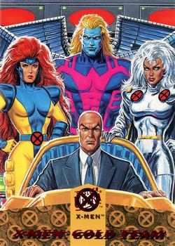 1994 Ultra X-Men - Team Triptych #5 X-Men Gold Team: Jean Grey, Archangel, Storm, Professor X Front