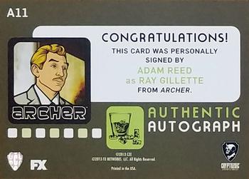 2014 Cryptozoic Archer Seasons 1-4 - Autograph #A11 Adam Reed Back