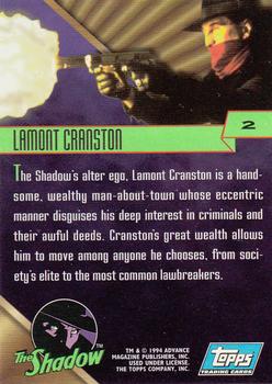 1994 Topps The Shadow #2 Lamont Cranston Back