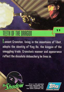 1994 Topps The Shadow #11 Teeth of the Dragon Back
