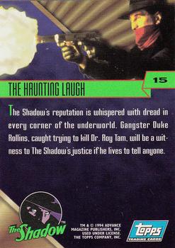 1994 Topps The Shadow #15 The Haunting Laugh Back