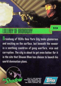 1994 Topps The Shadow #19 Lullaby of Broadway Back