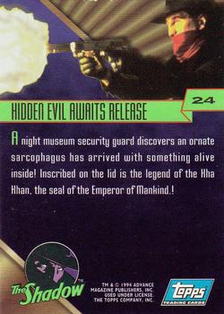 1994 Topps The Shadow #24 Hidden Evil Awaits Release Back