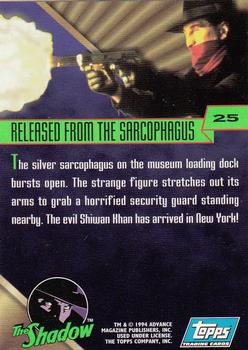 1994 Topps The Shadow #25 Released from the Sarcophagus Back