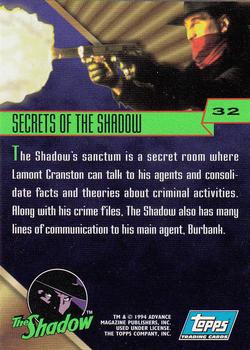 1994 Topps The Shadow #32 Secrets of The Shadow Back