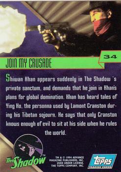 1994 Topps The Shadow #34 Join My Crusade Back