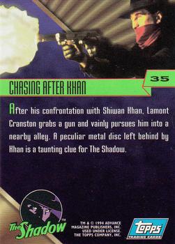 1994 Topps The Shadow #35 Chasing after Khan Back
