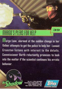 1994 Topps The Shadow #39 Margo's Pleas for Help Back