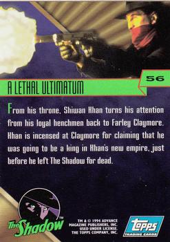 1994 Topps The Shadow #56 A Lethal Ultimatum Back