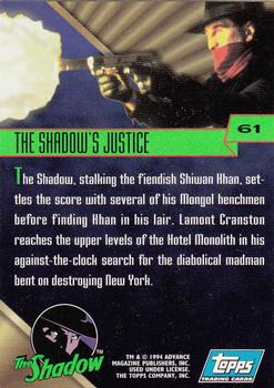 1994 Topps The Shadow #61 The Shadow's Justice Back