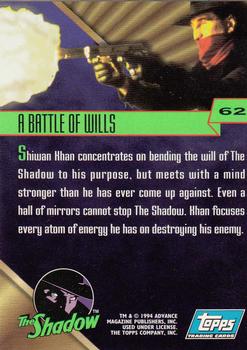 1994 Topps The Shadow #62 A Battle of Wills Back
