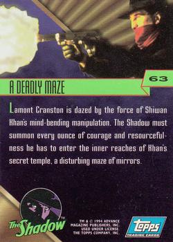 1994 Topps The Shadow #63 A Deadly Maze Back