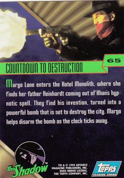 1994 Topps The Shadow #65 Countdown to Destruction Back