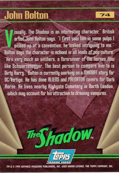 1994 Topps The Shadow #74 John Bolton Back