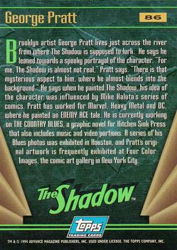 1994 Topps The Shadow #86 George Pratt Back
