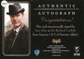 2014 Cryptozoic Downton Abbey Seasons 1 and 2 - Autographs #A13 Iain Glen Back