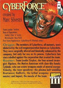 1993-94 Wizard Magazine Image Series III #4a Cyberforce Back