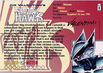 1993 Wizard Magazine Image Series II #8 Shadowhawk Back
