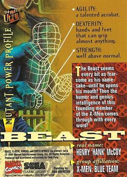 1994 Ultra X-Men - Sega Game Gear #NNO Beast Back