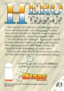 1994 Cards Illustrated Hero Team-Up Promos #3 Megaton Man/Captain Everything Back