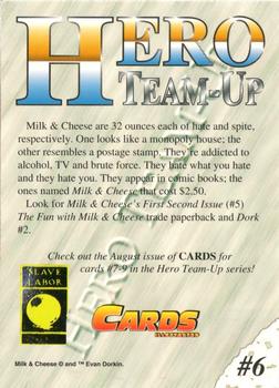 1994 Cards Illustrated Hero Team-Up Promos #6 Milk & Cheese Back