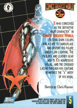 1994 Topps/Dark Horse Comics Comics' Greatest World #5 X Back