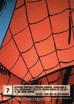 1997 Ultra Spider-Man - Blue Foil #7 Spider-Man vs. Morbius Back