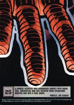 1997 Ultra Spider-Man - Blue Foil #25 Radioactive Man Back
