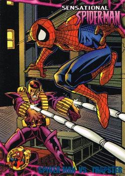 1997 Ultra Spider-Man - Blue Foil #28 Spider-Man vs. Trapster Front