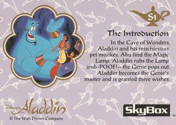 1993 SkyBox Aladdin - Promo #S1 The Introduction Back
