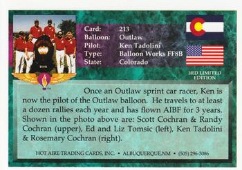 1993 Hot Aire Balloons #213 Outlaw Back