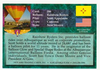 1993 Hot Aire Balloons #296 Rainbow Ryders Back
