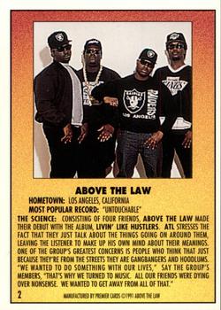 1991 Premier Rap Pack #2 Above the Law Back