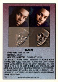 1991 Premier Rap Pack #20 D-Nice Back