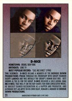 1991 Premier Rap Pack #21 D-Nice Back